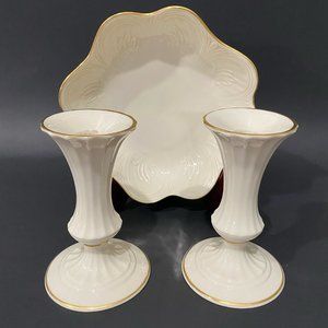 Lenox USA bowl and candle holders